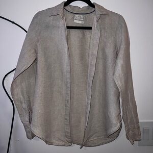 J. Crew Beige Linen Button Down Shirt